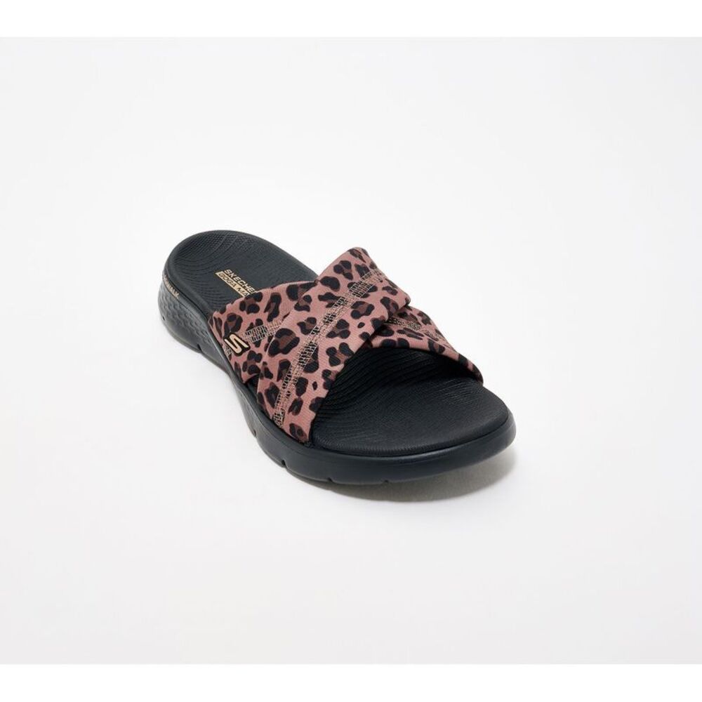 Skechers Women's Sz 6 GO WALK Flex Leopard Crossband Multi-colored